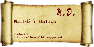 Mallár Dalida névjegykártya
